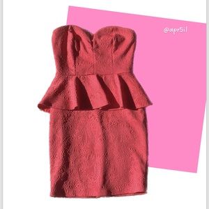 Strapless Coral Dress